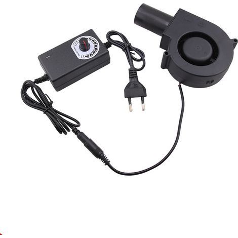 Ventilateur Turbine ,Ventilateur Radial Réglable avec Variateur de Vitesse et Sortie d'air, pour Cheminées, Pique Niques, Camping, Barbecues, Climatisation et Ventilation (1/5)