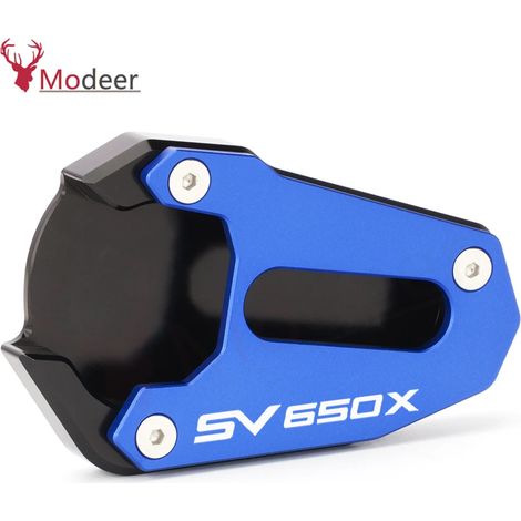 (SV650x BLEU) Compatible avec Suzuki SV 650/650X SV650 SV650X Gladius SFV 650 SFV650. Extension de béquille latérale, repose-pied, plaque de renfort maxpower (1/4)