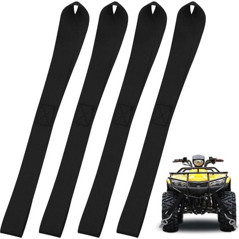 4x Zurrschlaufen 30cm, 25mm Breit, Schwarz, Spanngurte für Motorrad & Auto