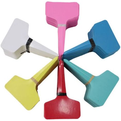 Pair Étiquettes de jardinage pour plantes, fleurs, arbres et succulentes – 20 pièces de chaque couleur (blanc, bleu, vert, jaune, rose,rouge) (1/5)