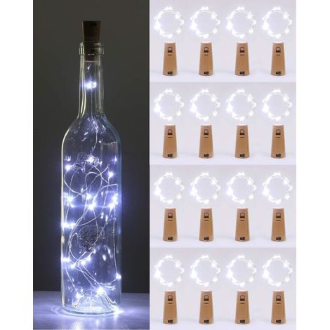 LED Bottle Lights, 2m 20 LED Waterproof Bottle Lights for Christmas, Party, Wedding, Garden [16 Pack White Light] (1/5)