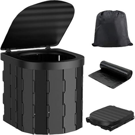 Toilettes de camping, toilettes portables pour adultes et enfants, pot Porta pliable et étanche pour camping, voiture, seau, voyage, plein air, randonnée, excursions, bateau, plage, tente