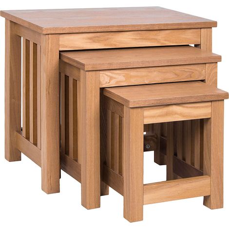 Ashton Ensemble de 3 Tables Gigognes en MDF Table Basse Meuble de Salon H 47,5 x L 53,5 x P 34 cm (1/5)