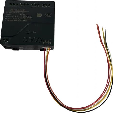 Module de commutateur de relais intelligent WiFi, 4 canaux 5 V, 12 V, 32 V, contact sec, sortie passive, contrôleur de relais sans fil avec broche d'interrupteur externe (1/5)