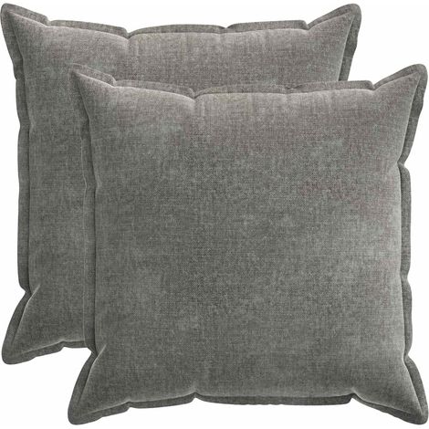 Cushion Cover 2 pcs HOUTEN Dark Grey 60 x 60 cm Chenille Fabric vidaXL