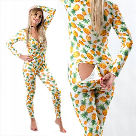 Damenpyjama, Valentinstagsgeschenk für Mädchen, mit Ananasklappe, Größe XL
