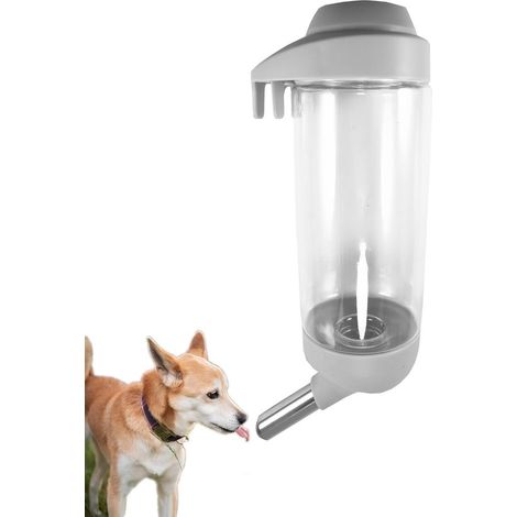 Bottiglia per abbeveratoio per animali domestici – 500 ml – A prova di perdite e facile da fissare – Grijs (1/5)