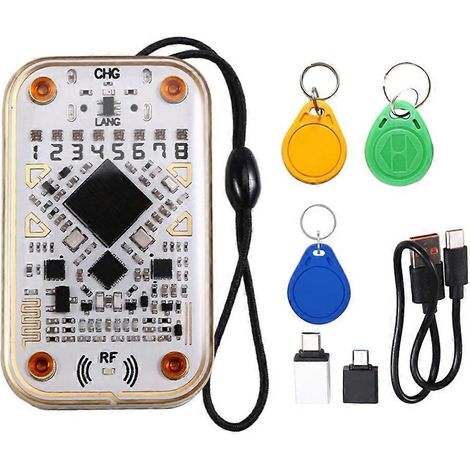 Chameleon Ultra RFID Smart Chip Reader + T5577/CUID/UID Keychain Smart Emulator IC ID Card Decode NFC Read Writer Weiß & transparent (1/5)