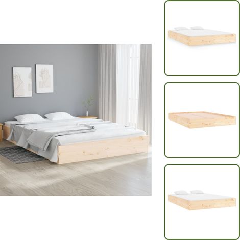 Massivholzbett ohne Matratze 200x200 cm - Massivholzbette - Kiefernbett - Doppelbett - Holzbettgestell - Bettgestell (1/5)