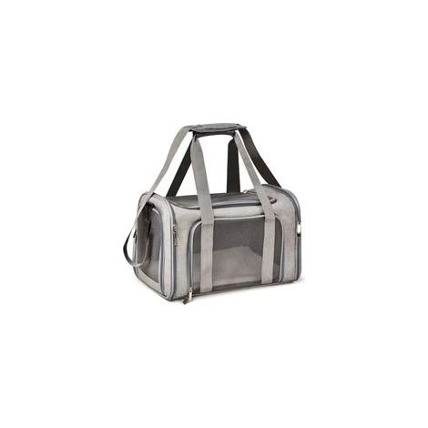 Sac de voyage pour animaux de compagnie, adapté aux petits chiens et chats, avec fermeture éclair, léger et respirant (gris). (1/4)