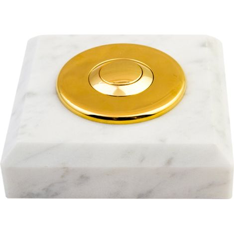Sonnette Berlin filaire marbre blanc collerette laiton