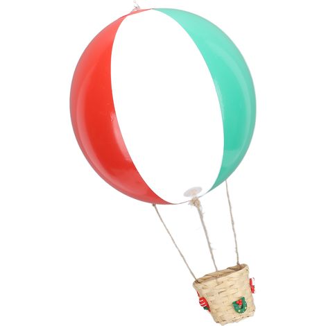 Heißluftballon mit Rattankorb, bunte PVC-Hängedekoration zur Weihnachtsdekoration