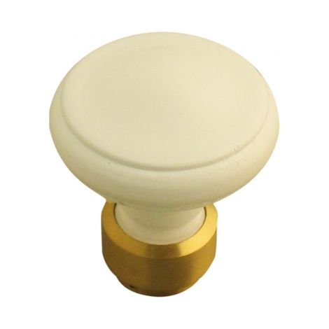 Ouvre&Déco – Bouton de porte intérieure rond en bois laqué blanc – Compatible portes droites et gauches – Design moderne pour intérieur élégant