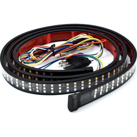 Trade Shop - SELBSTKLEBENDE LED-BELEUCHTUNGSSTREIFEN ROT GELB WEISS 1,5 MT AUTO Q-LED2800 - (1/4)