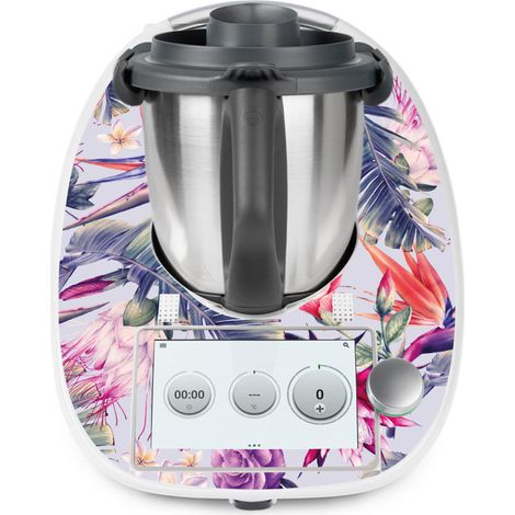 Stickers Thermomix TM6 - Feuilles Tropicales - Adhésif MAT (1/2)