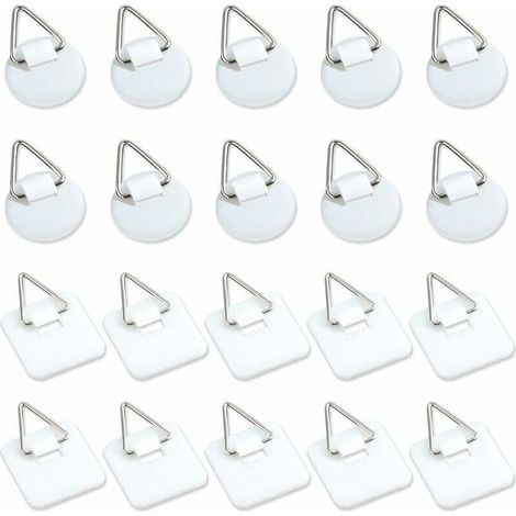 Lot de 50 supports adhésifs invisibles de 2,5 cm, supports verticaux adhésifs pour plaques murales, plaques murales pour assiettes, tableaux, art décoratif (blanc)
