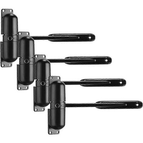 Lot de 4 ferme-portes automatiques – Charnières de porte à ressort à fermeture automatique. robustes – Pour portail et garage (Sécurité) – Noir (1/4)