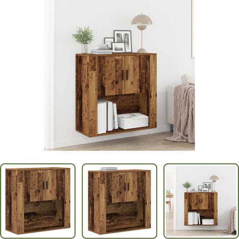 Rangement mural - Meuble mural Bois Ancien 80 x 33 x 80 cm Bois d'ingénierie (1/5)