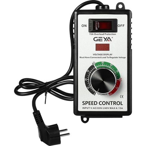 Régulateur de vitesse du moteur AC AC220-240V Max15A avec protection contre les surcharges et affichage LED de la tension Contrôleur de vitesse de ventilateur variable (1/5)