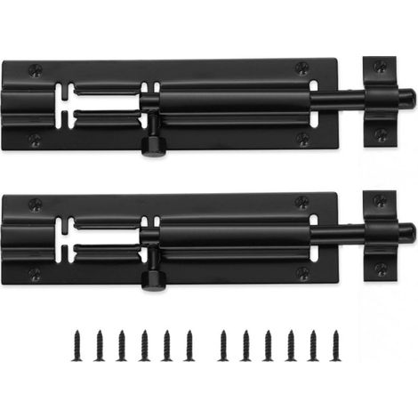 Lot de 2 loquets de porte coulissante en inox (1/5)