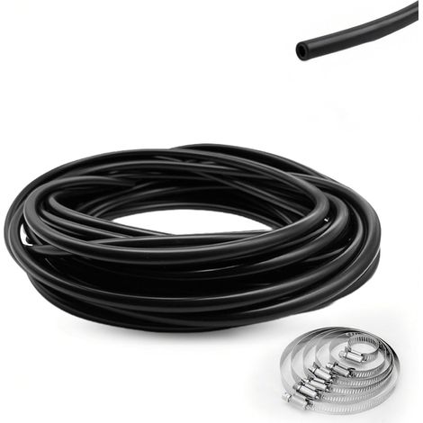 6 Mètres Tuyau Silicone ID 3 mm OD 7 mm Noir Durite Silicone Durite Turbo Durite 3 mm 7 mm Tuyau Sous Vide pour Voiture, Durite Depression Turbo pour Voiture avec 6 Pinces (1/5)