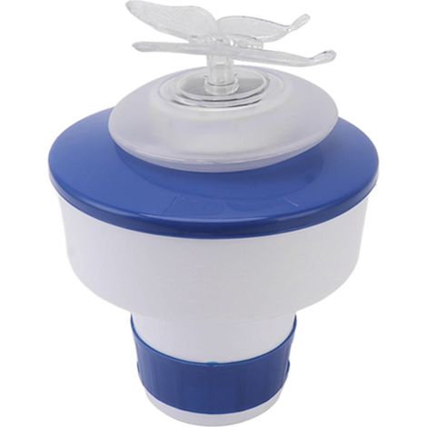 Kleiner, schwimmender Chemikalienspender, verstellbar, Kunststoff, 600 mAh, schwimmender Chlorspender für Whirlpools, Hot Tubs, kleine Pools, Schmetterlingslicht (1/5)