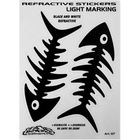Adesivi Sticker Light Marking Rifrangenti Lisca Pesce, 10 x 12 cm (1/4)