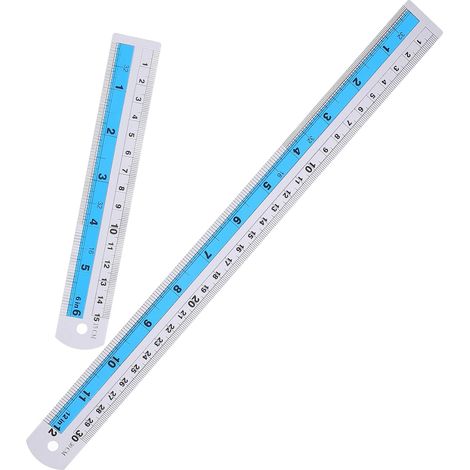 Ensemble de 2 règles métalliques SHINEOFI avec système métrique (1/5)
