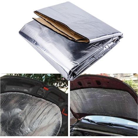 Isolant Thermique Auto-Adhésif, 1.4 m x 1 m Tapis D'isolation Phonique et Thermique pour Voiture, Auto Tapis D'isolation Acoustique, Thermique pour Capot Moteur et Coffre (1/5)