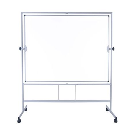 Tableau blanc émaillé pivotant Plus NF double face 120 x 150 cm (1/5)