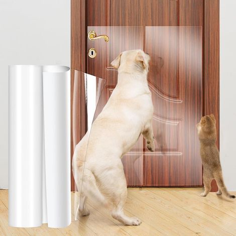 Katzen Kratzschutz 5m x 43cm - Kratzschutz für Katzenmöbel - Kratzschutz für Hundetüren - Transparenter selbstklebender Katzenmöbelschutz - Kratzschutz Wand und Tür