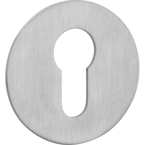 SOTECH selbstklebende Edelstahl Tür-Rosette - 1 Stück Kleberosette rund Ø 55 mm Edelstahl Satin für Schlösser mit Profilzylinder (1/4)