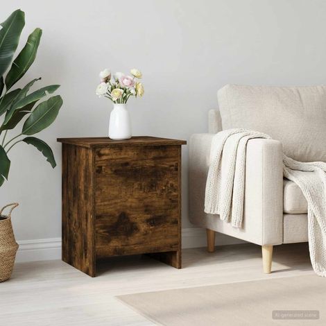 vidaXL Coffre de rangement avec stockage Chêne fumé 40 x 40 x 50 cm