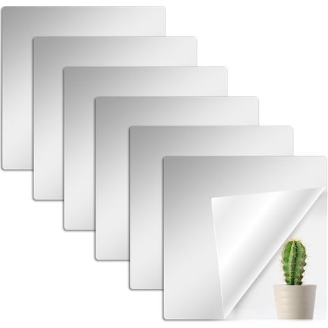 Miroir Mural Autocollant, Miroir Adhesif Mural Flexible Miroir a Coller Acrylique Mirroir Murale Decoratif pour Chambre, Porte, Salle de Bain, Salon (30  30cm 6pcs)