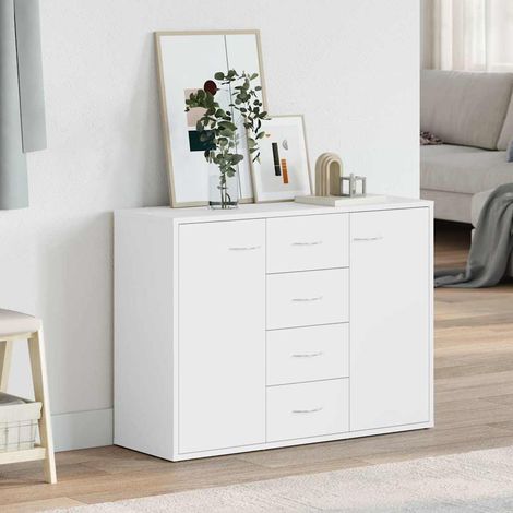 vidaXL Buffet Blanc 88x30x65 cm Bois d'ingénierie (1/5)