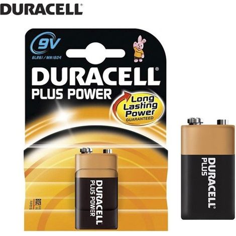 Duracell Alkalibatterie Plus Power 6LR61 9 V Blister 1 Einheit 26,5 x 17,5 x 48,5 mm
