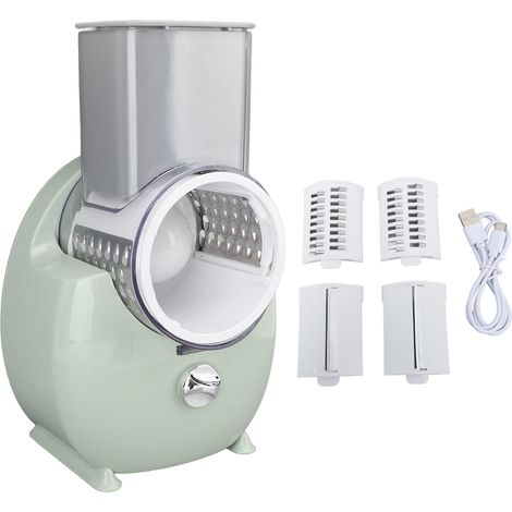 Broyeur de légumes électrique Portable, Rechargeable, multifonctionnel, pour pommes de terre, radis, légumes, pour la cuisine, vert. (1/5)