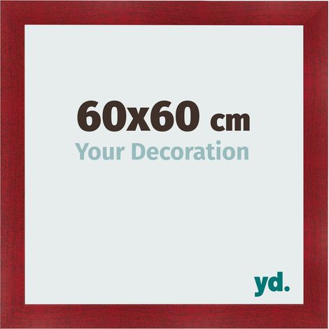 yd. - Cadre photo 60x60 - Vin Rouge Patine - MDF - Pisa (1/5)