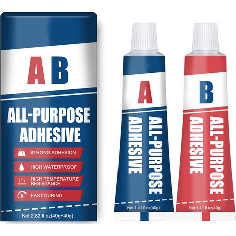 Colle AB forte adhésif multifonction réparation bois céramique métal plastique (1/5)