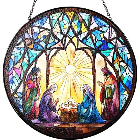 Vitrail 20 cm décoratif – Attrape-soleil intérieur pour fenêtre ou porte, idée cadeau femme homme (1/4)