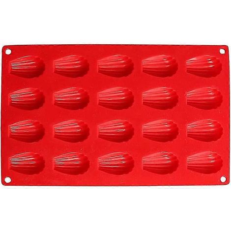 Moule à madeleines en silicone, mini moule à muffins cannelés, moule à gâteau en silicone résistant aux hautes températures pour muffins, cupcakes, brownies, gâteaux, puddings. (1/4)