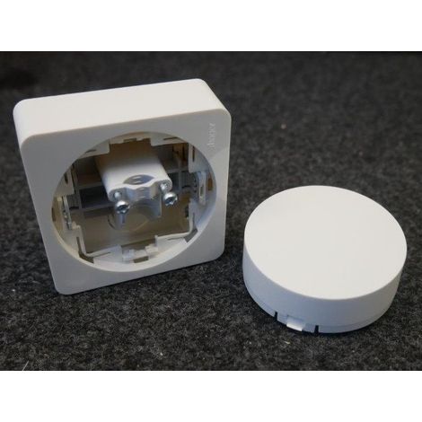 Hager – Sortie de câble blanche complète en saillie – Cadre 1 poste 2 modules – Polycarbonate PC/ABS pour installation électrique esthétique