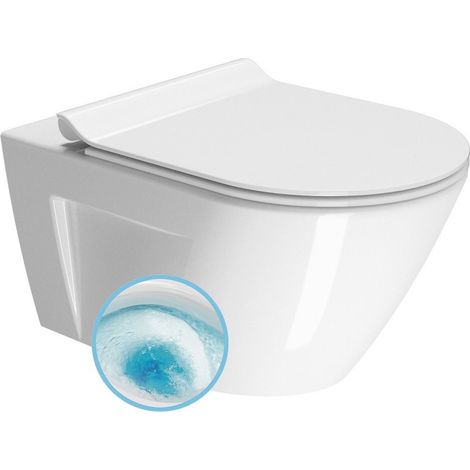 Cuvette de WC suspendue NORM, GeniusFlush, 36x55cm, blanc ExtraGlaze (1/4)