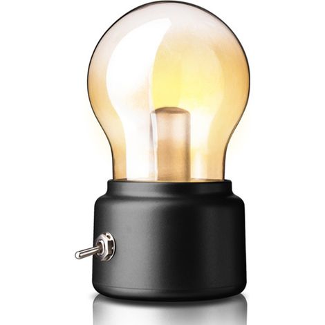 Piccola e portatile luce notturna retrò ricaricabile, ideale per proteggere gli occhi e creare un'atmosfera calda in camera da letto.
