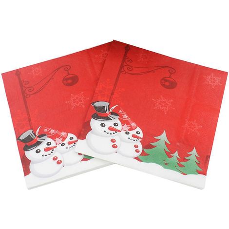 lot De 40 Serviettes En Papier Colores-serviettes De Table Cow-serviette De Table Bonhomme De Neige Arbre De Nol, Dcoration De Table, Runion De F (1/5)