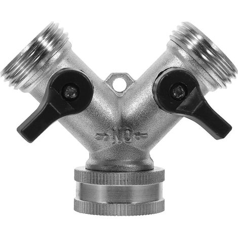 Raccord en Y double argenté pour tuyau d'arrosage, compatible avec les voitures (lot de 3). (1/5)