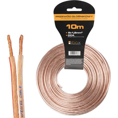 Libox kabel głośnikowy 2x1,50mm lb0008-10 cavo audio 10 m trasparente (1/2)