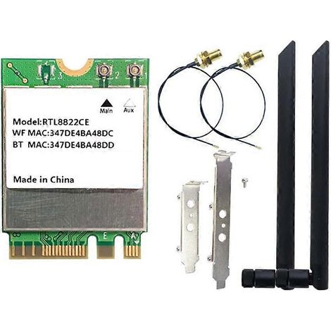 Adaptateur WiFi RTL8822CE, double bande 2,4G/5G 1200 Mbps, interface M.2, Bluetooth 5.1, équipé d'une antenne 8dB1, compatible avec iOS 11/10. (1/5)