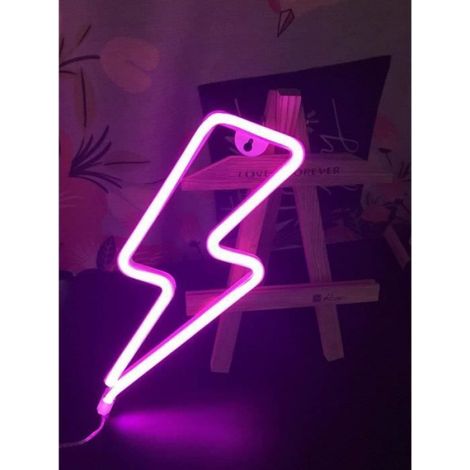 Lumière De Nuit Néon - Signe Éclair LED - Décoration Murale Pour Chambre Maison Bar - 1 Pièce (1/4)