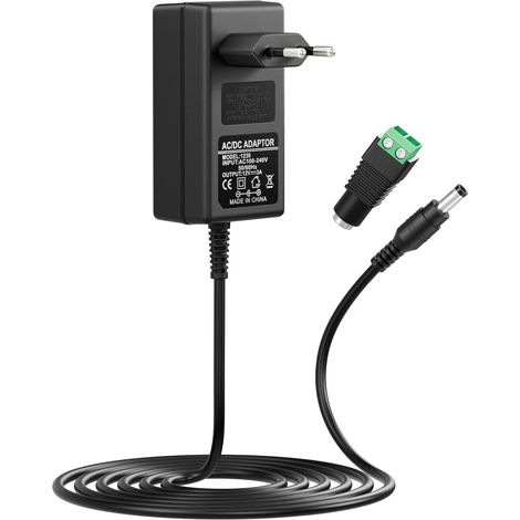 12V Adaptateur Secteur Universel AC à DC 12V 3A 2A 1A Transformateur d'alimentation, AC 100-240v 50/60hz, pour Bande LED CCTV Camera Router LCD Monitor (1/5)